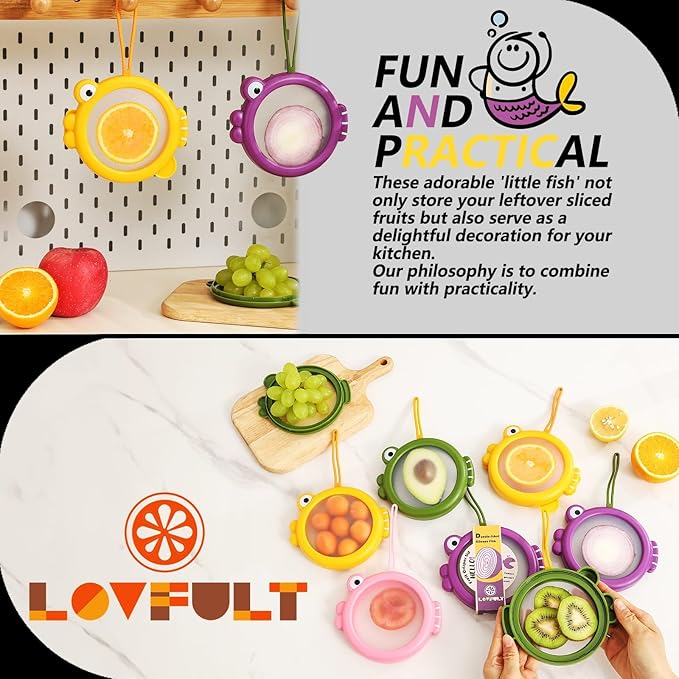 Onion Storage and Avocado Saver - 4-Piece Set Silicone Fruit Storage Box, Multifunctional and Perfect for Lemons, Cheese, Tomatoes, Potatoes, Garlic