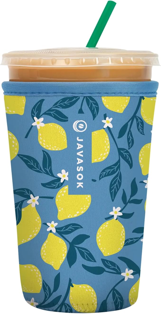 Sok It JavaSok Iced Coffee & Cold Soda Insulated Neoprene Cup Sleeve (Main Squeeze, Medium: 22-28oz)
