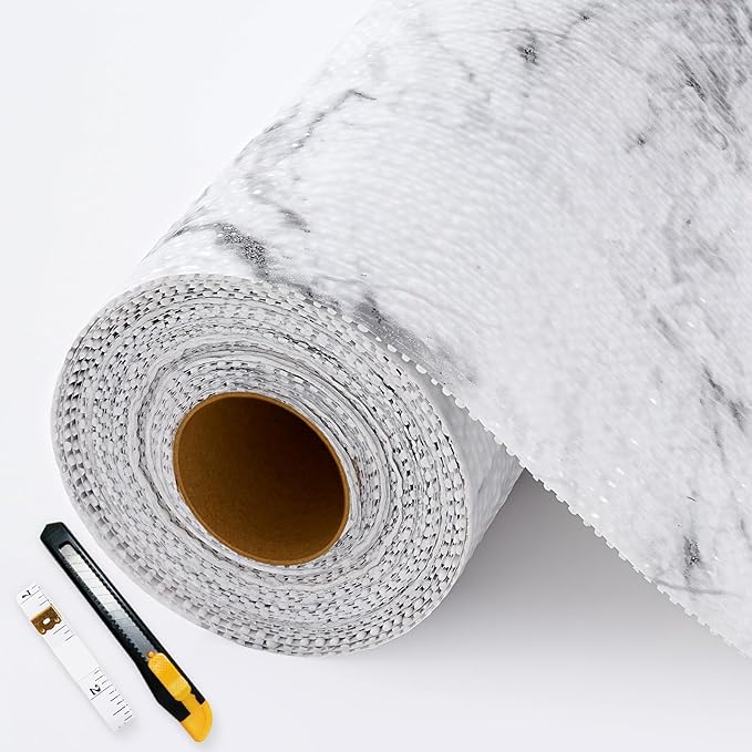 Shelf Liners for Kitchen Cabinets Non-Adhesive 12in x 20FT, Non-Slip Thickened Shelf Paper Waterproof Washable for Drawer Dresser Pantry Shelve Bathroom Protector Liner