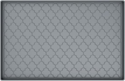 Kitsure Under Sink Mat for Kitchen - Waterproof Silicone Sink Protector with Raised Edge, Multipurpose Cabinet Liner for Kitchen Organization and Storage, Boot Tray, Pet Food Mat, 35" x 23", Gray