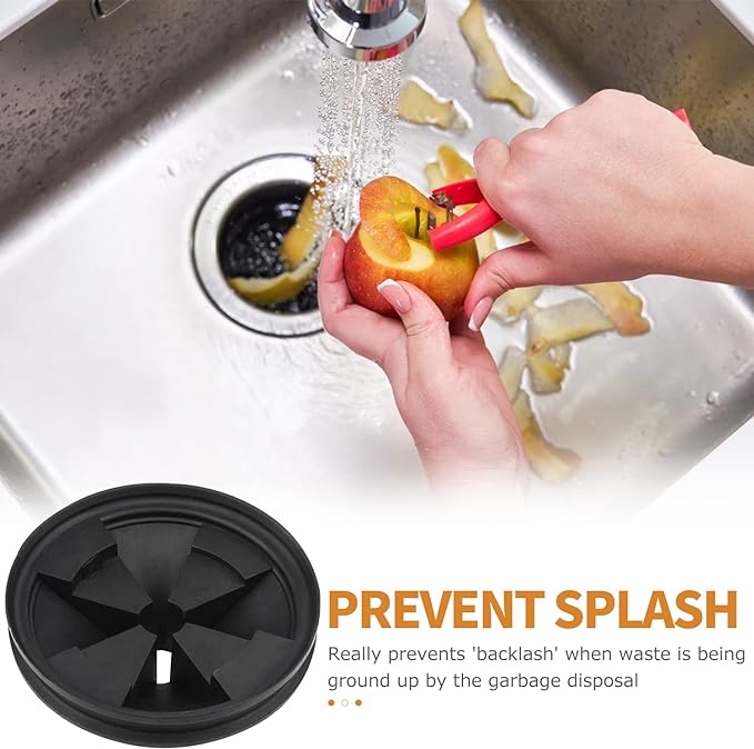 Garbage Disposal Splash Guard, with Waste Disposal Shovel for InSinkErator Evolution Series 3 3/8" QCB-AM Sink Baffle Rubber Drain Cover Upgraded Removable Quiet Collar Strainer Insert Ullnosoo