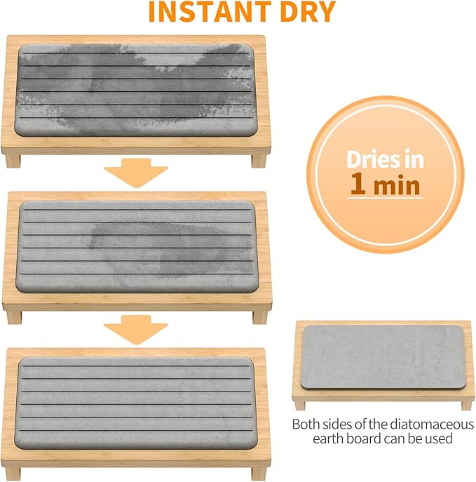 Instant Dry Sink Caddy Diatomite Fast Drying Stone Tray for Kitchen Counter