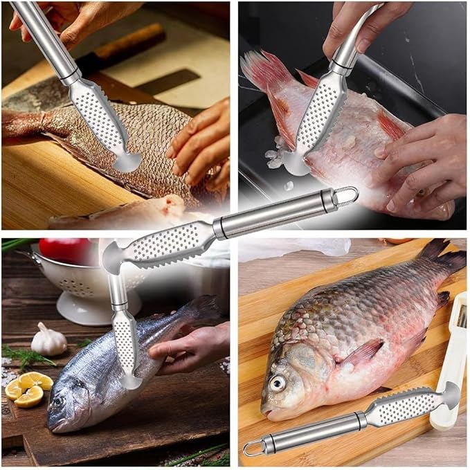 1Pc Fish Scales Scraping Tool,Multifunction Stainless Steel Fish Scale Knife Fish Cleaning Kit,Fish Scale Peeler,Fish Descaler Tool,Fish Scaler Remover,Fish Scaler Fish Scale Removing Tool