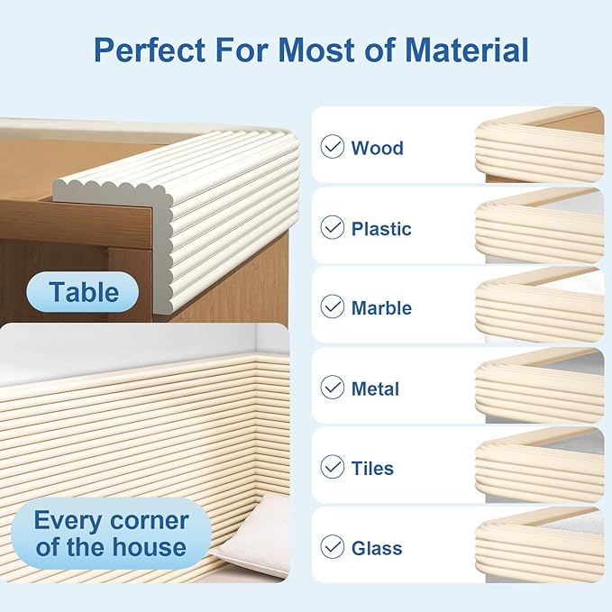 Edge Protector,Baby Proofing Baby Edge Protector Strip Safety,Soft Rubber Foam Padding,Edge Corner Guards Protector Corner Edge Bumpers for Furniture (Coffee Brown, 6.56Ft x 3.15" W x 0.31" Th)