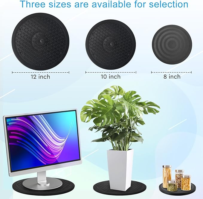 10 Inch Lazy Susan Turntable Organizer, Eichzer Premium Heavy Duty Rotating Swivel Stand with Steel Ball Bearings for Model/Rotating Plants/Crafts Stand/TV/Monitor/Laptop (360˚ Rotation)