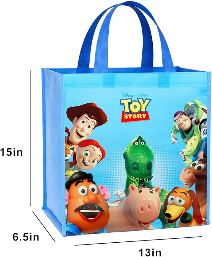 Disney Toy Story Tote Bag Accessories Set with 15" Grocery Bag Featuring Woody, Buzz Lightyear, More | Double-Sided Toy Story Reusable Bags Medium