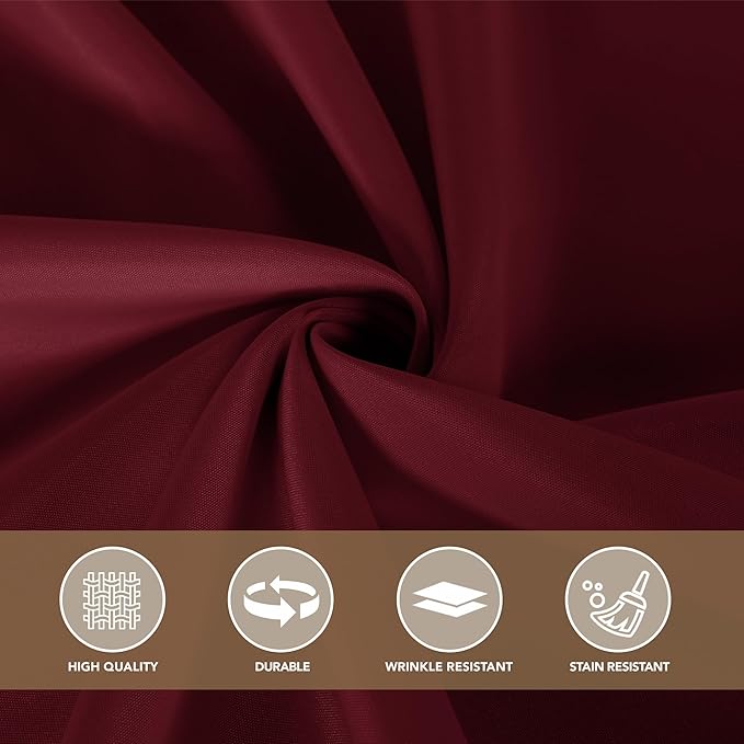 sancua Tablecloths for 8 Foot Rectangle Tables, 8 Pack - Washable Polyester Fabric Table Cloth for Chirstmas Party, Birthday, Banquet Reception, 60x120 Inch Burgundy