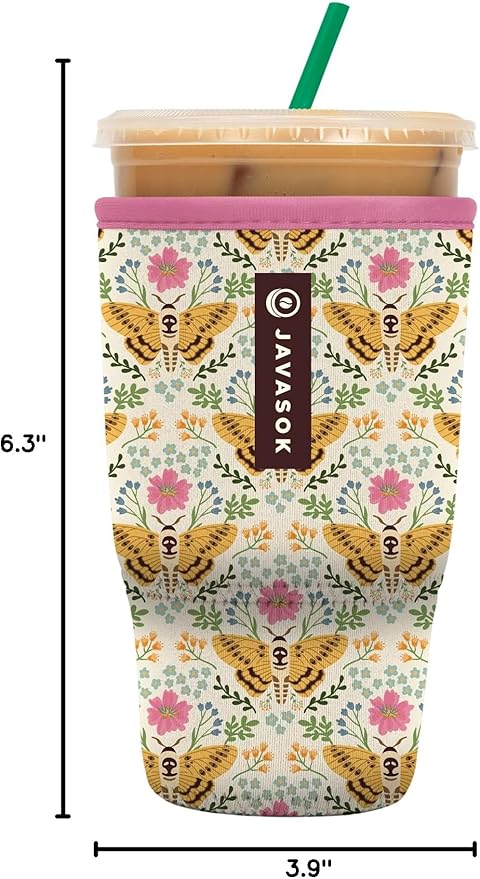Sok It JavaSok Iced Coffee & Cold Soda Insulated Neoprene Cup Sleeve (Metamorphosis, Large: 30-32oz)