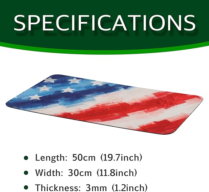 250 anniversary usa American Flag Dish Drying Mat: 12"x20" Patriotic Absorbent Drying Pad, Non-Slip Kitchen & Bar Mat for 4th of July, Memorial Day Home Decor, Retro Vintage Kitchen Counter Protector