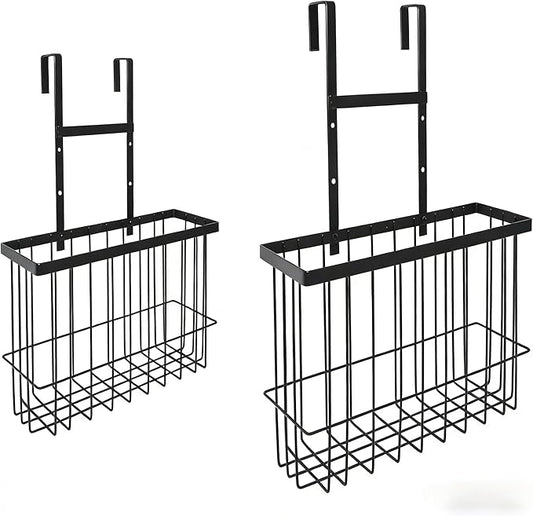 2 Pack Cabinet Door Organizer, Houseware Over the Cabinet Door Organizer, Kitchen Aluminum Foil Organizers for Cutting Board, Baking Sheet, Foil, Plastic Wrap, Kitchen Organizers and Storage, Black