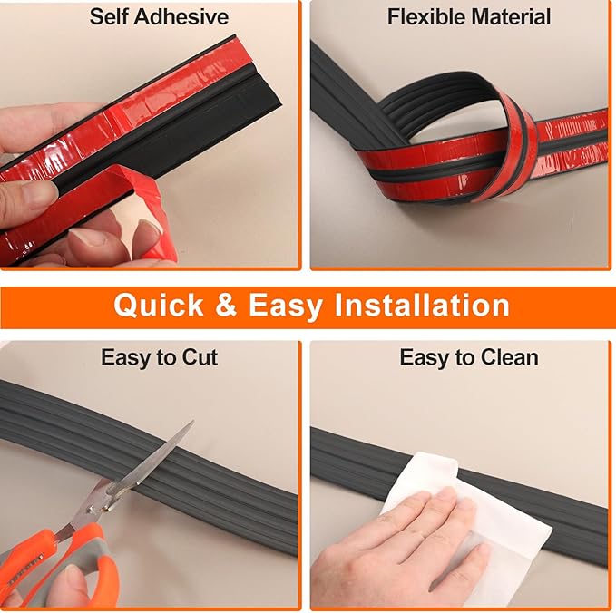 Wall Corner Protector & Edge Guard，Peel and Stick Wall Trim Moulding Inside & Outside Corner Molding Trim Caulk Strip, Self Adhesive Trim for Wall Edge,Ceiling,Countertop, 2.36” W x10’ L，Black