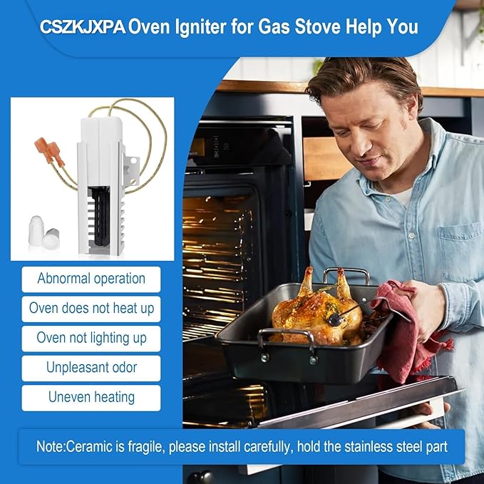 PB040001 Igniter-Gas Oven Igniter, for Viking Range Oven Igniter, for Viking Igniter Part Numbers: AP5315579 065650-000 SGR4001 792263 etc. with Ceramic Nuts.