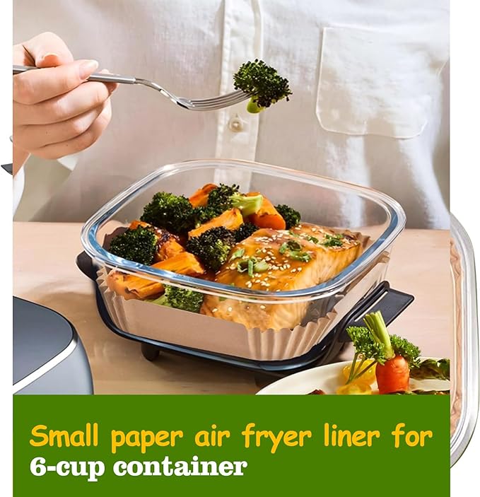 Air Fryer Liners for Ninja Crispi, Disposable 125 + 125 Pcs Ninja Crispi Accessories for Ninja Crispi 4-in-1 Portable Glass Air Fryer Cooking System, Non-Stick Ninja Crispi Liners Disposable