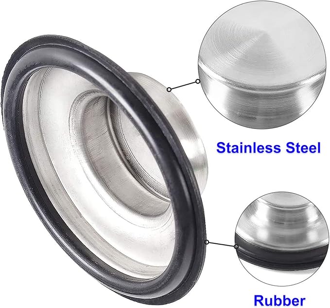 Garbage Disposal Stopper, 3.35 inch Kitchen Sink Stopper, Stainless Steel Universal Garbage Disposal Sink Drain Plug Cover for Insinkerator, Kitchenaid, Kohler, Waste King