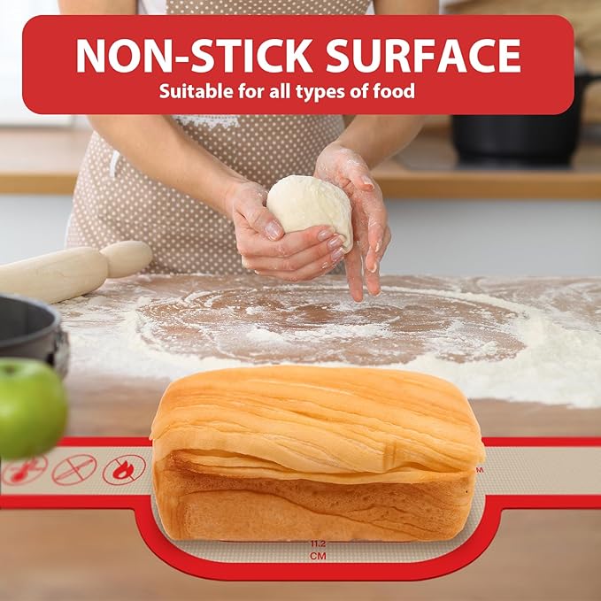 Silicone Bread Sling Oval and Round, 2Pcs Non-Stick Reusable Bread Sling, Sourdough Tools & Dutch Oven Accessories, Red