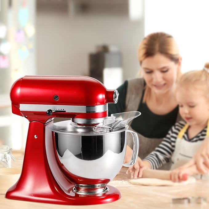 Pouring Shield for KitchenAid 4.5-5 Quart Tilt-Head Stand Mixer, Splash Guard with Removable Pouring Chute, Mixer Accessories and Attachments