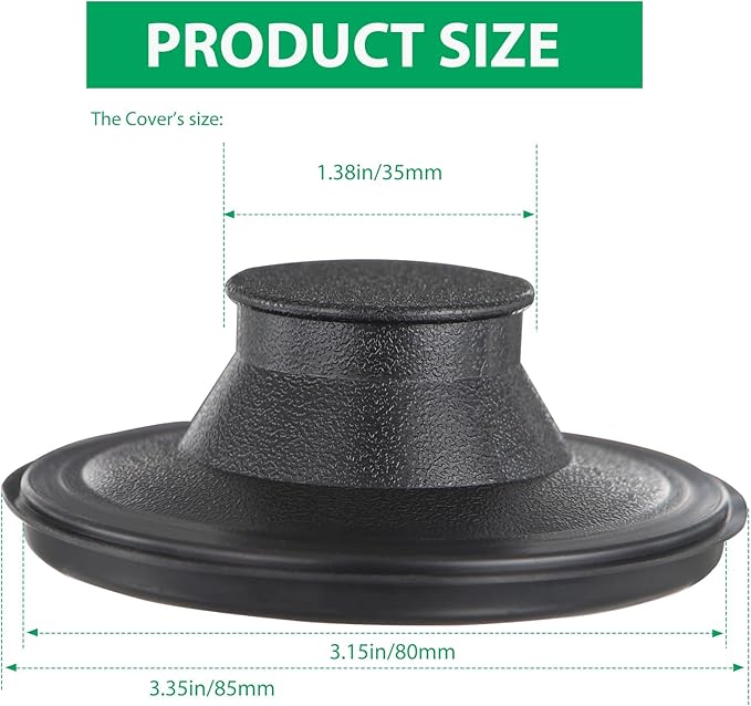 Garbage Disposal Splash Guard with Cover – 3-3/8 Inch Rubber Drain Stopper for Kitchen Sink, Fits Whirlaway/Waste King/GE, Prevents Water Splash & Clogs, Heavy-Duty Anti-Splash Guard (3-3/8 Inch)