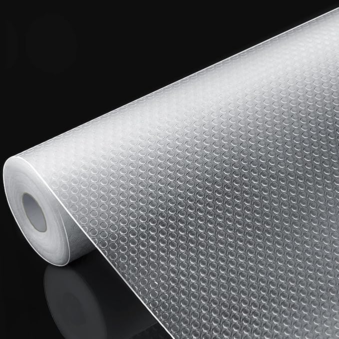 8 Pcs Refrigerator Liners Mats Washable, Refrigerator Mats Liner Waterproof Oilproof, Shinywear Fridge Liners for Shelves, Cover Pads for Freezer Glass Shelf Cupboard Cabinet Drawer (8 Clear)