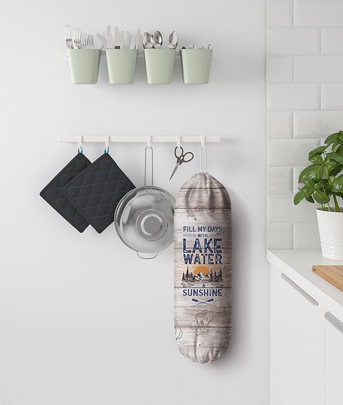 Lake Life Plastic Bag Holder Lake Themed Grocery Bag Holder Organizer Storage Cute Lake House Gifts