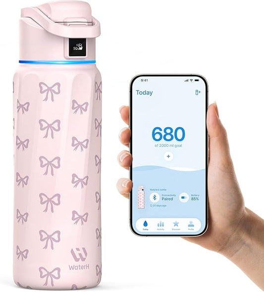 BOOST Smart Water Bottle with Reminder & Tracker, Double Wall Vacuum Insulated Bottles Stainless Steel, 32oz BPA-Free Wide Mouth for School, Gym, Office, Ideal for Father's Day