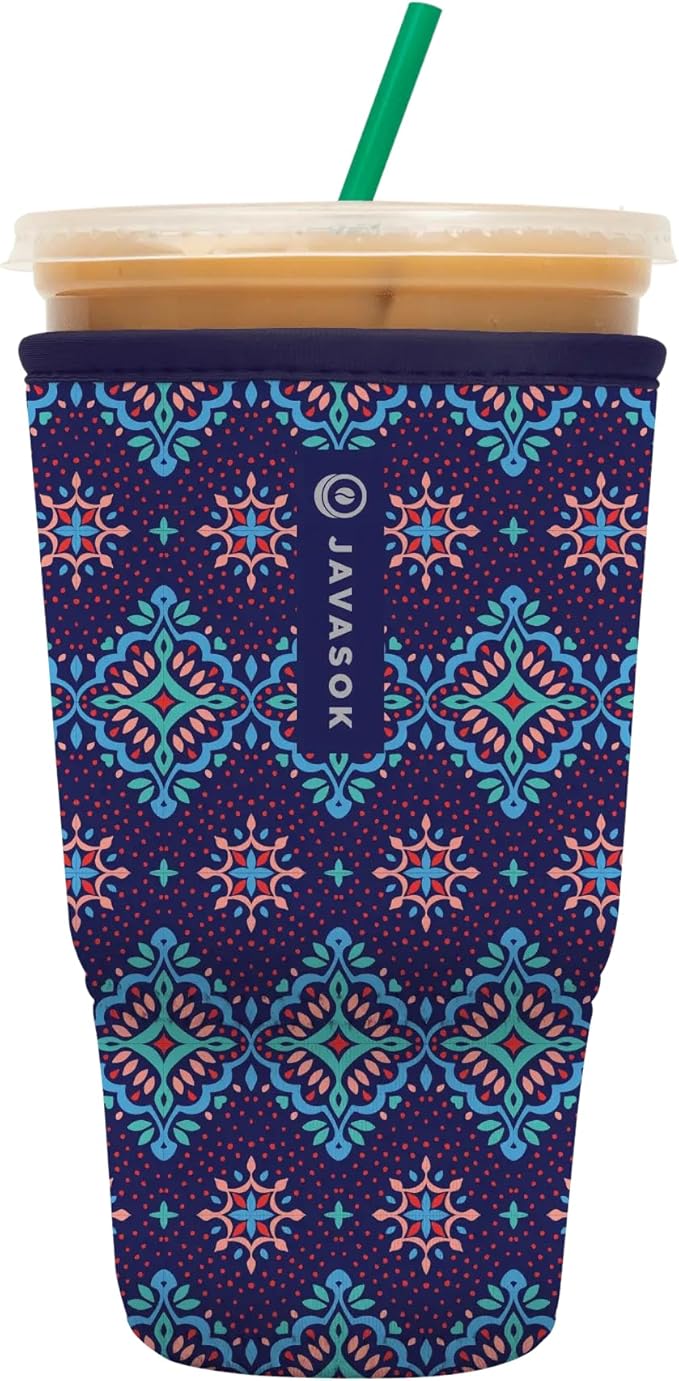 Sok It JavaSok Iced Coffee & Cold Soda Insulated Neoprene Cup Sleeve (Diamond Back, XLarge: 38-42oz)
