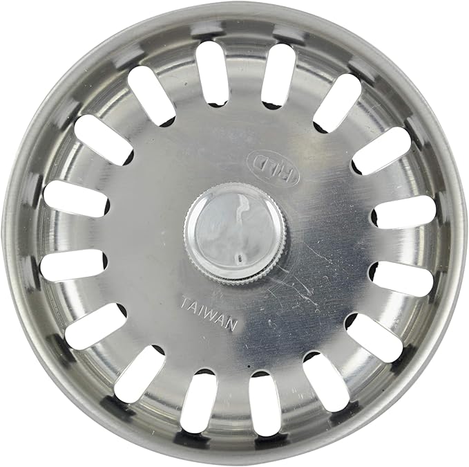 Danco 88275 3-1/4 inch Kitchen Sink Basket Strainer Splash Guard with Stationary Post, Stainless Steel (Pack of 2)