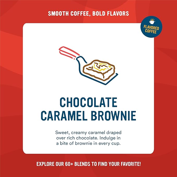 Cameron's Coffee Chocolate Caramel Brownie Flavored Ground Coffee, Light Roast, 100% Arabica, 12-Ounce Bag, (Pack of 6)