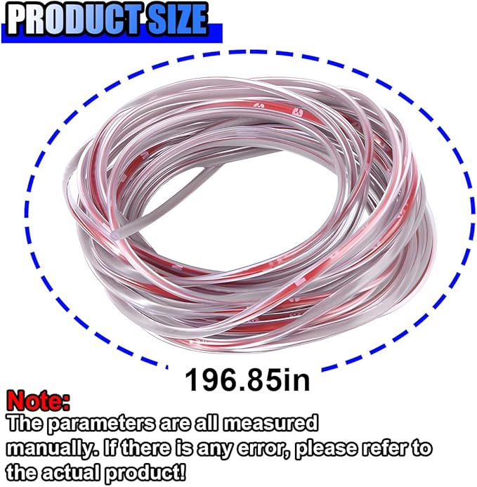 16Ft (5M) Car Door Edge Protector, Anti-Collision Car Door Entry Guard Protective Strip, No Glue Automotive Trim Doors Edge Guard (Clear)
