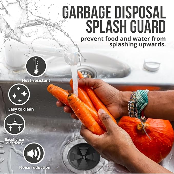 AR-PRO (2-Pack) Garbage Disposal Rubber Drain Insert - 3 3/8" Garbage Disposal Splash Guards Sink Baffle - Removable Sink Baffles Qcb-Am Compatible With Insinkerator Garbage Disposal Parts