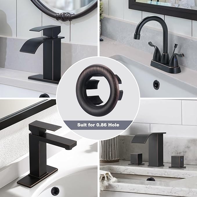 Sink Overflow Ring Oil Rubbed Bronze: ARCORA 2 Pack Bathroom Kitchen Sink Basin Trim Overflow Cover Hole Insert Cap
