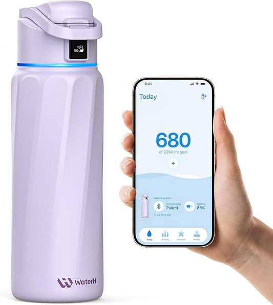 BOOST Smart Water Bottle with Reminder & Tracker, Double Wall Vacuum Insulated Bottles Stainless Steel, 32oz BPA-Free Wide Mouth for School, Gym, Office, Ideal for Father's Day