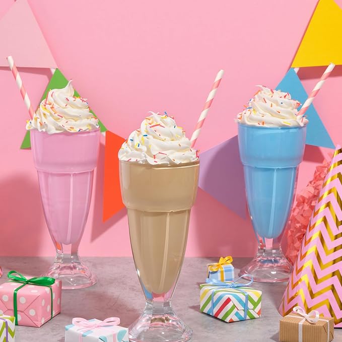 100 Packs Pink Biodegradable Striped Paper Straws, Disposable Drinking Straws for Birthday Carnival Summer Pool Party Wedding Baby Shower Halloween Christmas Party Decoration Supplies