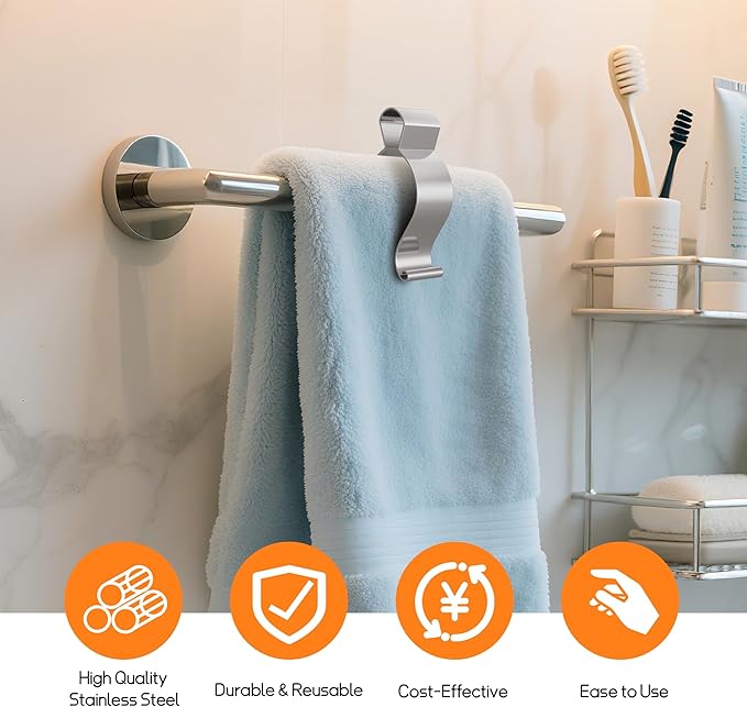 6 Pack Towel Clips for Kitchen, Stainless Steel Towel Holder Clips