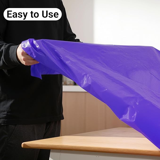 Auros Premium Plastic Tablecloths 10 Pack, 54 x 108 Inch Rectangle Disposable Table Covers for 8FT Tables, Thick & Durable, Waterproof & Spill-Proof, Easy Cleanup for Parties, Wedding, Grape Purple