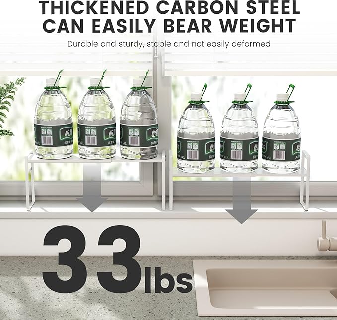 1pcs Small Narrow Tall Shelf for Windowsill Kitchen Organizer Window Sill Plant Shelf Stackable Shelves Bathroom Sill Thin Shelves for Narrow Spaces Counter Top Racks (White)