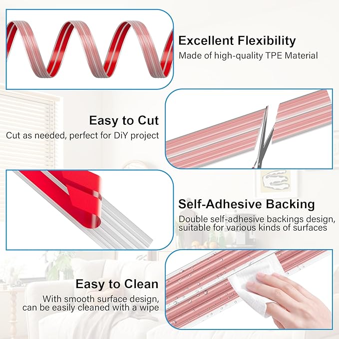 10FT Flexible Wall Corner Protector Moulding Trim, Peel and Stick Inside & Outside Wall Corner Guards Edge Protector,Self Adhesive Molding Trim Strip for Edge Ceiling