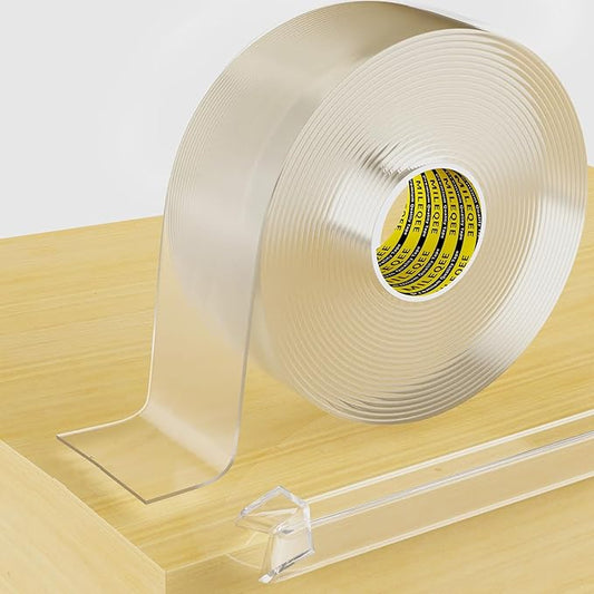 Clear Edge Protector Strip, 1.57in x16.4FT, Sharp Edge Wrap Cover Tape, Self Adhesive Protective Bumper Guards for Cabinet Door Desk Glass Table Bed Furniture, Kitchen Countertop, Waterproof
