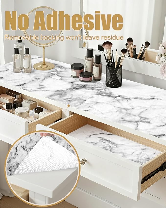 Shelf Liners for Kitchen Cabinets Non-Adhesive 12in x 20FT, Non-Slip Thickened Shelf Paper Waterproof Washable for Drawer Dresser Pantry Shelve Bathroom Protector Liner