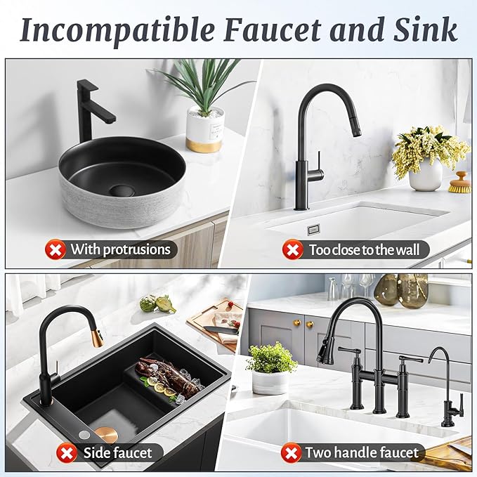 PoYang 17.7 inch Faucet Mat for Kitchen Sink Splash Guard, 7° Slope Silicone Sink Water Splash Guard for Kitchen Sink Area with Snap, Long Sink Protectors for kitchen Sink Sponge Holder, Light Grey