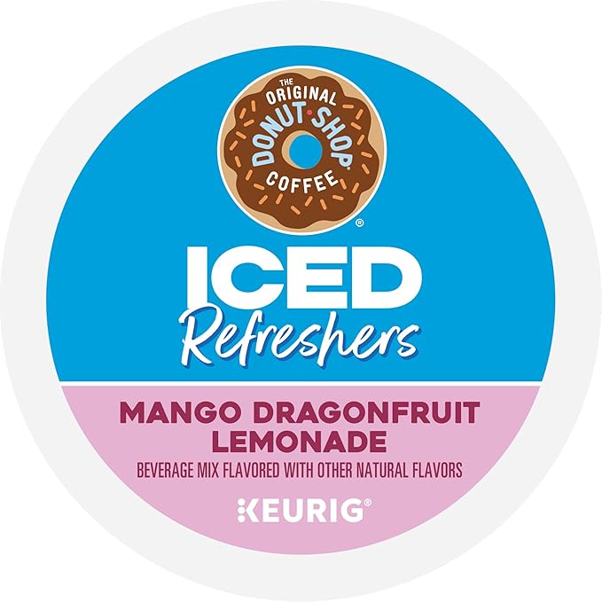 The Original Donut Shop Iced Refreshers, Mango Dragonfruit Lemonade Flavor, Keurig Single Serve K-Cup Pods, 60 Count (6 Packs of 10)