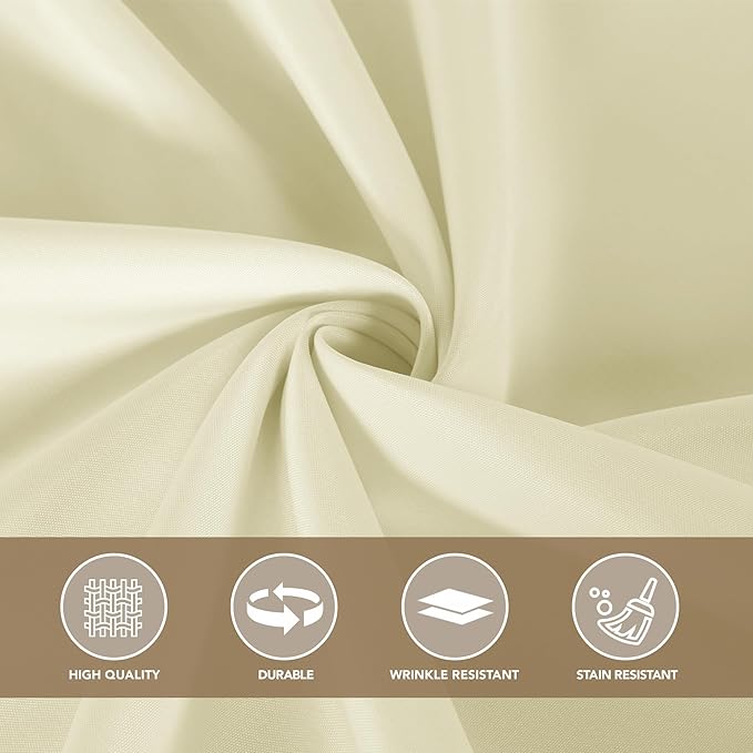 sancua Beige Tablecloths for 8 Foot Rectangle Tables, 8 Pack - Washable Polyester Fabric Table Cloth for Wedding Party, Birthday, Banquet Reception, 60x120 Inch