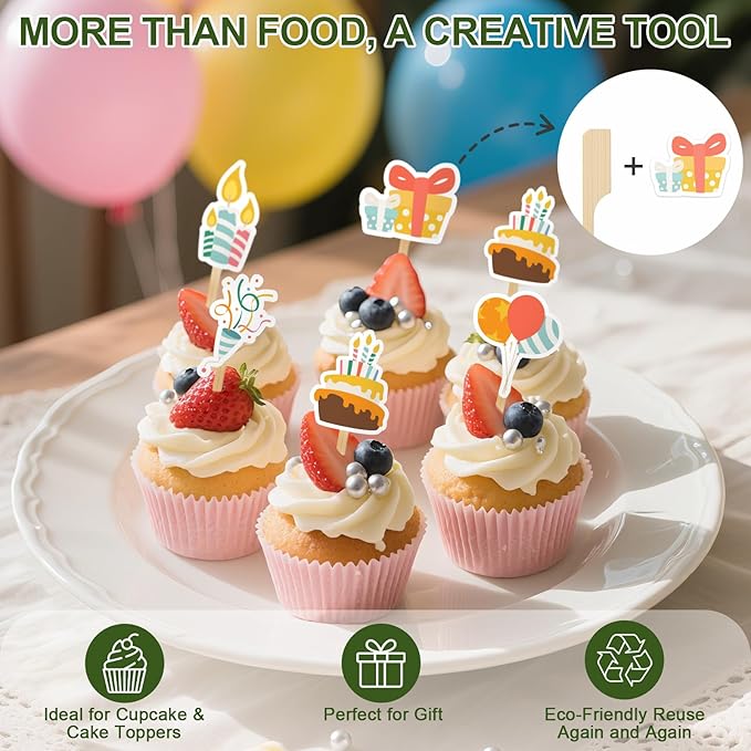 1000 Cocktail Picks, 3.5 IN Small Bamboo Skewers for Appetizers, Cupcake Topper Sticks, Flat Paddle Wood Fancy Toothpicks for Appetizers Drink Food Sandwich Fruit Charcuterie Boards Accessories Party
