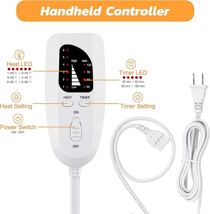 33"x17" Electric Heating pad for Back Neck Shoulder Knee Arms Legs- Electric Heat Pads with 6 Heat Settings & Auto Shut Off &Dry/Moist Heat Heating Pad for Birthday Mother Father Gril Men Women