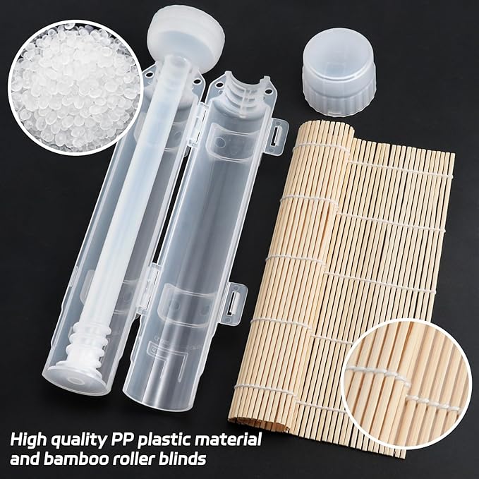 Sushi Making Kit, Upgraded 11.8 Inches Sushi Roller, Sushi Rolling Mat Sushi Maker Sushi Kit, Sushi Bazooka Easy Made Sushi Translucent white