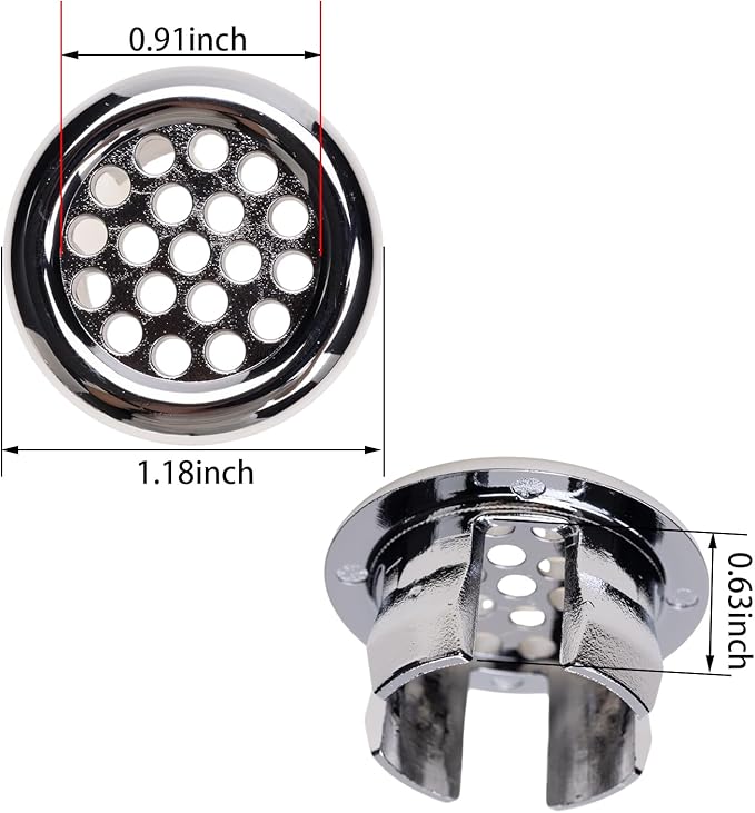 10Pcs Sink Overflow Cover Rings, 30mm / 1.18" Plastic Electroplating Net-Like Sink Basin Trim Overflow Cover Hole Insert, for Home, Sinks, Bathroom, Kitchen (Type-C)