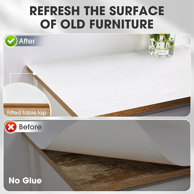 Drawer and Shelf Liner, Non-Slip Kitchen Cabinet Liners Non-Adhesive Thick Strong Grip Waterproof Washable Mats Protect Dresser Shelves Cupboard Bathroom Cabinets, White, 18 in X 30 FT