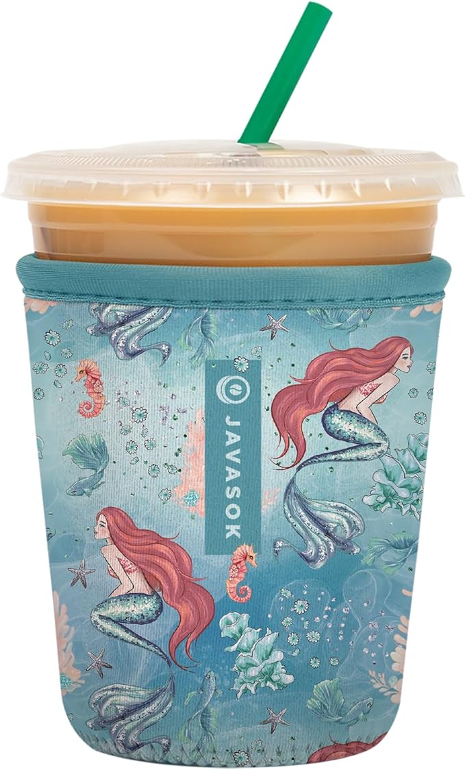 Sok It JavaSok Iced Coffee & Cold Soda Insulated Neoprene Cup Sleeve (Treasures Untold, Medium: 22-28oz)