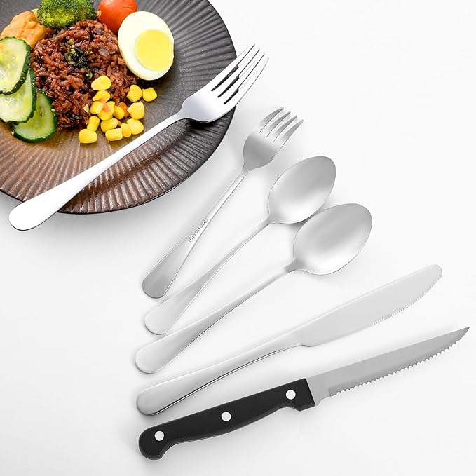 8 Pcs Dinner Forks Set, Food Grade Stainless Steel Forks Silverware, Metal Fork, Flatware Fork for Home, Kitchen or Restaurant, Mirror Polished, Dishwasher Safe, 7.3 Inches