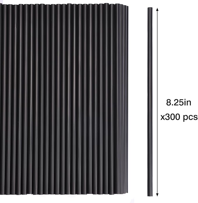Tomnk 300pcs Straws Disposable, 8.25 Inches Plastic Straws, Plastic Drinking Straws for Tumblers and Ice Coffee