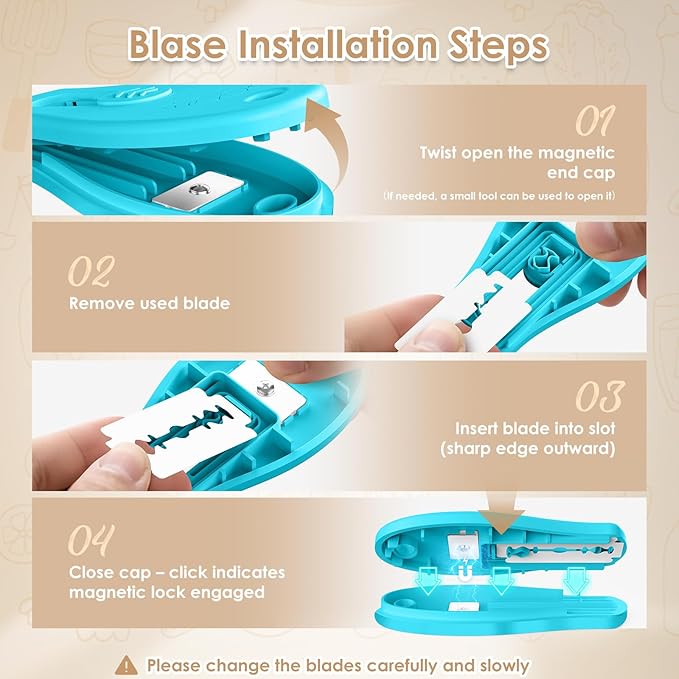 Bread Lame Sourdough Scoring Tool, Extractable & Magnetic Bread Scoring Tool, Scoring Knife for Bread Baking, Bread Razor for Homemade Bread, Sourdough Scorer Tool, Includes 5 Razor Blades-Blue